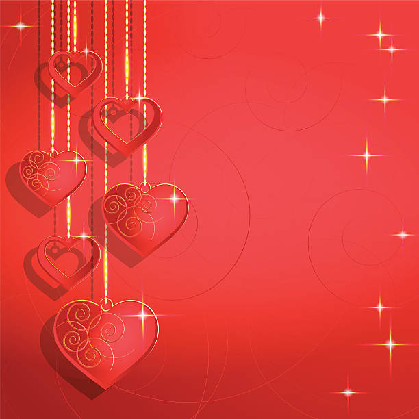 serce kształty na streszczenie tło valentine's day. - necklace jewelry backgrounds craft stock illustrations