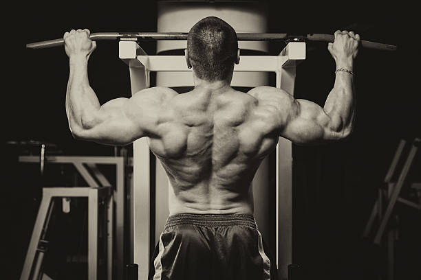 istock Young Male Doing Back Exercises In The Gym 529478041