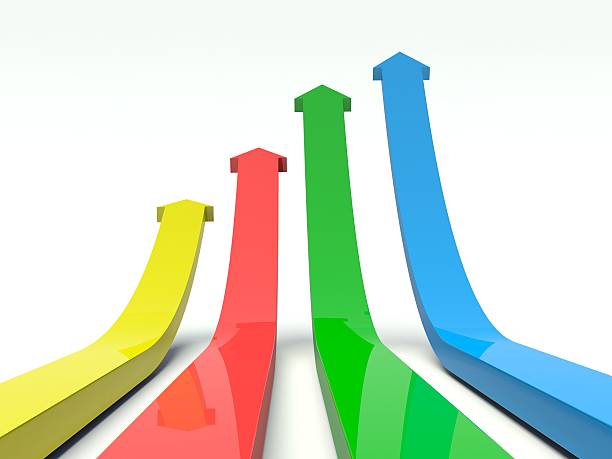 istock Group of arrows. 3d render illustration. 529478581