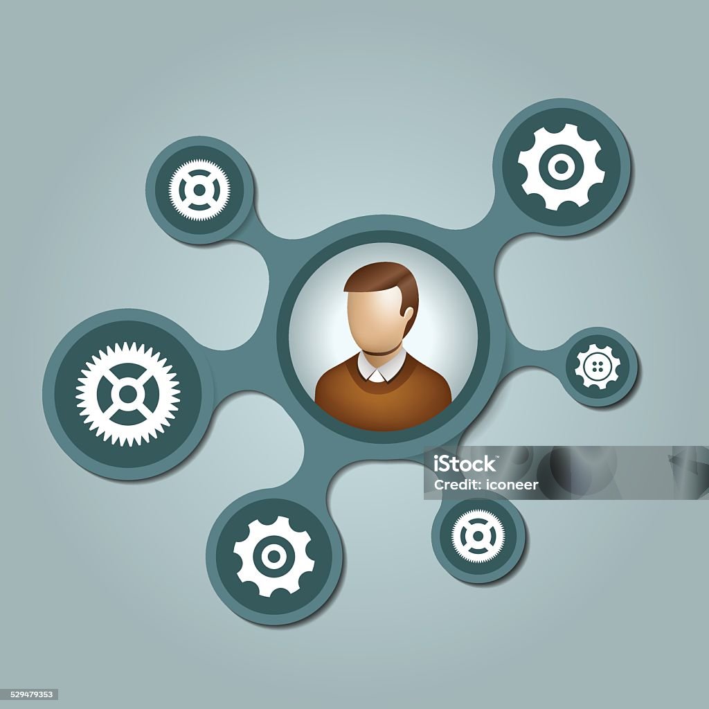 People network with gears on metaballs background A network with people icons Adult stock vector