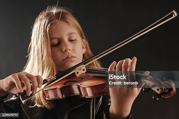 Girl With Violin Stock Photo - Download Image Now - Girls, Violin, Beautiful People