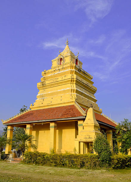istock Little Pagoda in Temple and Blue Sky 529482755