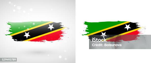 Flag Of Saint Kitts And Nevis Stock Illustration - Download Image Now - Abstract, Backgrounds, Blue