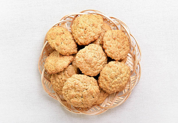 istock Homemade oatmeal cookies, top view 529494709