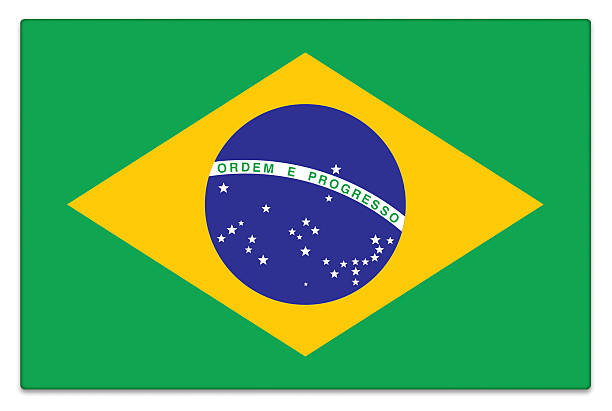 istock Gloss flag of Brazil on white 529496967