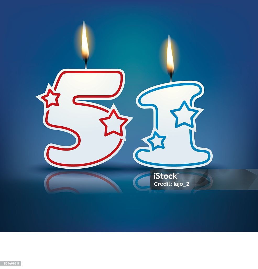 Birthday Candle Number 51 Stock Illustration - Download Image Now