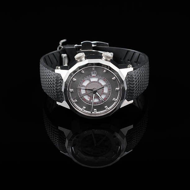 istock Swiss watches on black background 529500077