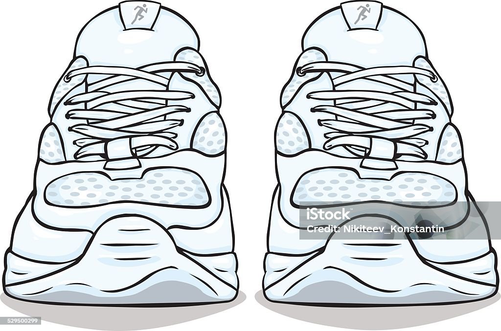 Ilustración de Vector De Dibujos Animados De Color Blanco Corriendo Zapatos  y más Vectores Libres de Derechos de Aerobismo - iStock