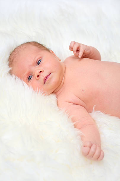 istock Baby lying on a fur bedspread 529500517