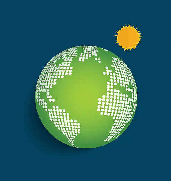 Vector illustration of Green Eco Earth. Vector Illustration.