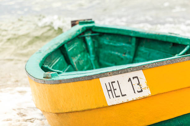istock Wooden boat on The Baltic shore 529516927