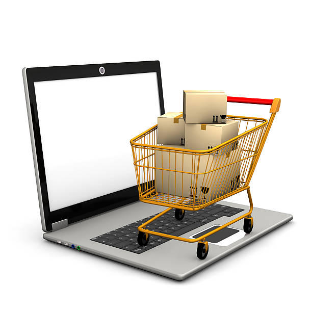 istock Laptop Shopping Cart 529517515