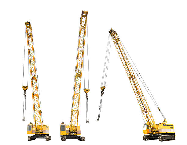 istock set of construction yellow crawler cranes isolated 529520067