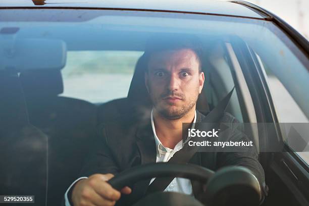 Shocked Driver Stock Photo - Download Image Now - Driving, Car, Men