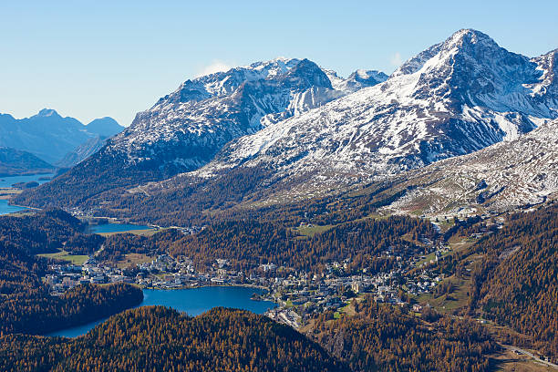 st. moritz - switzerland engadine european alps lake foto e immagini stock