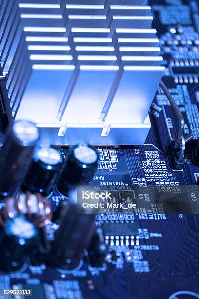 Motherboard Closeup Stock Photo - Download Image Now - CPU, Capacitor, Circuit Board