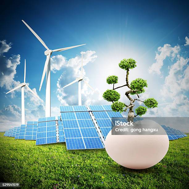 Sustainable Energy And Nature Reborn Concept Stock Photo - Download Image Now - Blue, Choice, Clean