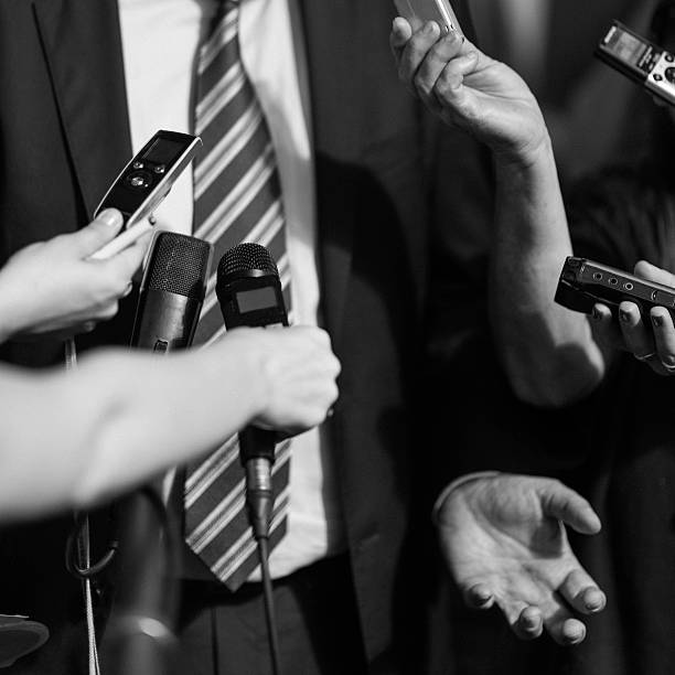 istock Politician answering questions 529541819