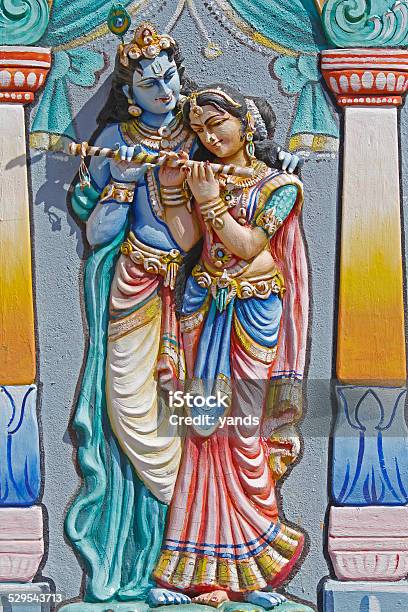 Sculpture Of Radha Krishna Stock Photo - Download Image Now - Culture of India, God, Goddess