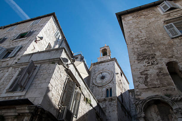 streets of the old town of Split, Croatia stock photo