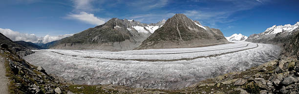 altesch glacier - aletsch glacier european alps mountain range eiger стоковые фото и изображения