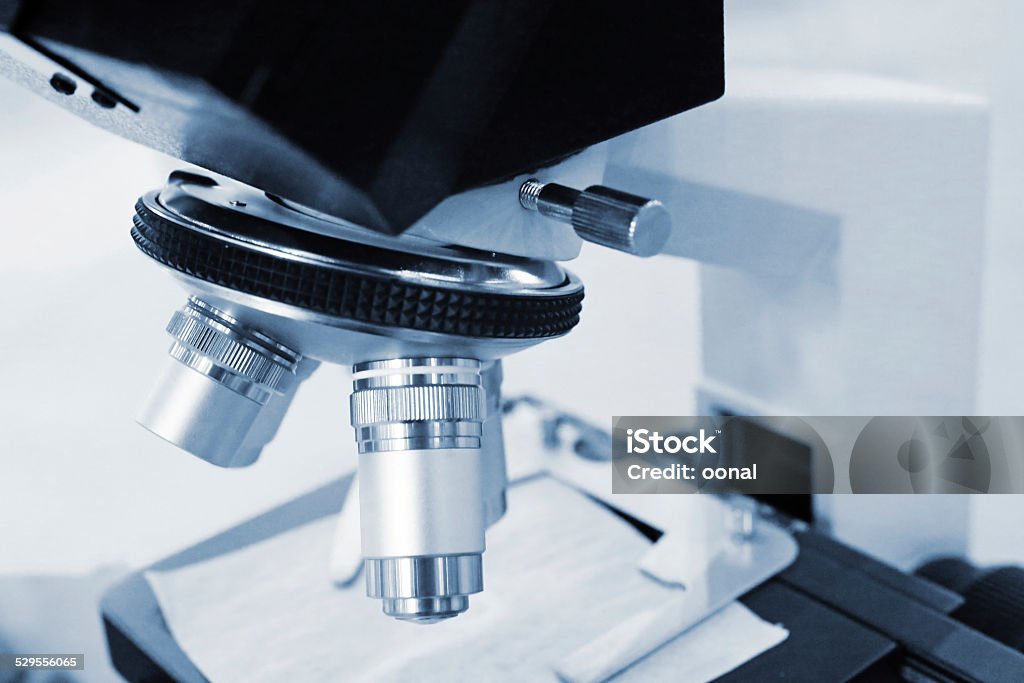 Blue Authentic Microscope Blue Toned Microscope Stock Photo - Download Image Now - Gene Therapy ...