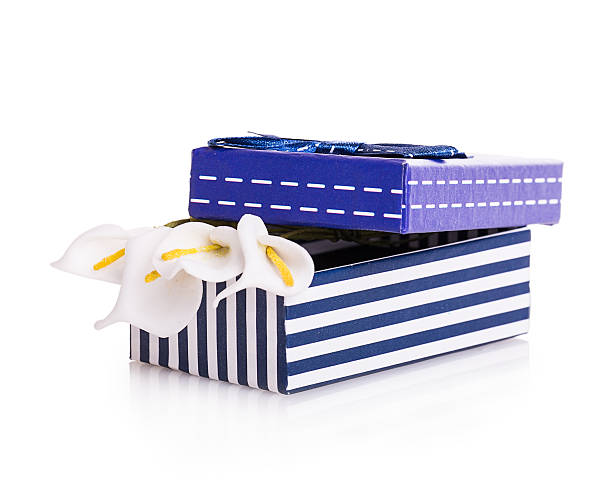 リボンのギフトボックス - isolated gift box wrapping paper celebration event ストックフォトと画像