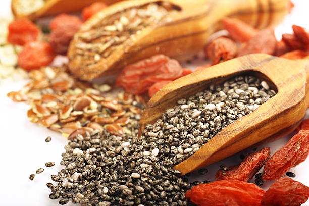istock Superfoods in wooden scoops 529560739