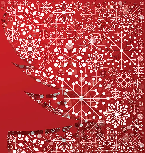 Vector illustration of Christmas background with Christmas tree, vector illustration.