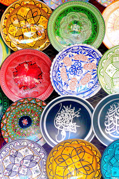 istock Traditional colorful Moroccan faience pottery 529573789