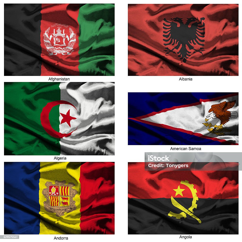 fabric world flags collection 01 Part of a collection of the fabric flags of the world series Afghanistan Stock Photo