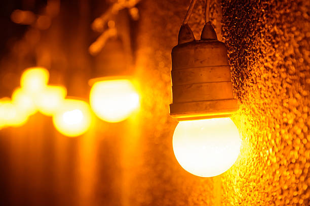 Rustic country cottage with Edison bulb light fixtures