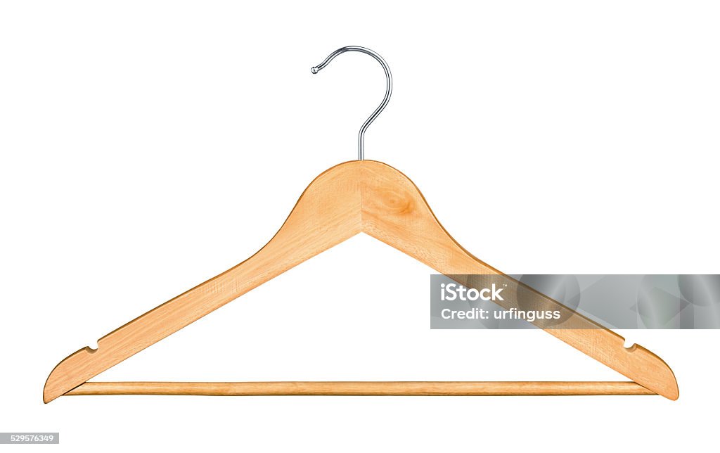 wooden hanger for clothes isolated on white background Coathanger Stock Photo