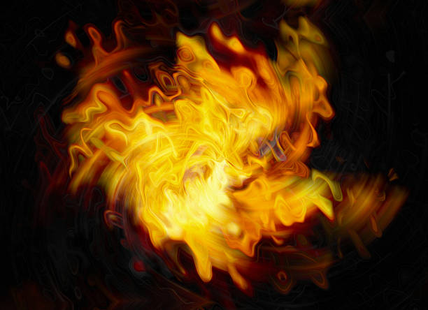 istock twirl of bright explosion flash on black backgrounds. fire burst 529577521