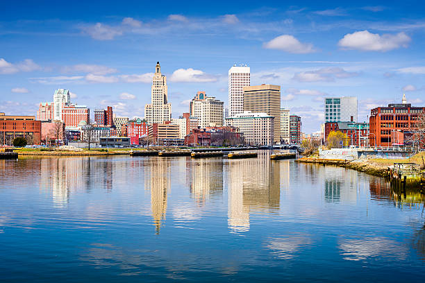 프로비던스, 로드아일랜드 - providence rhode island downtown district skyline 뉴스 사진 이미지