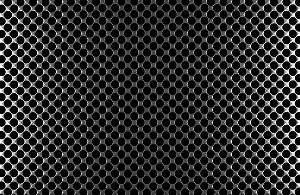 istock Steel grid with round holes under left and right light 529590387