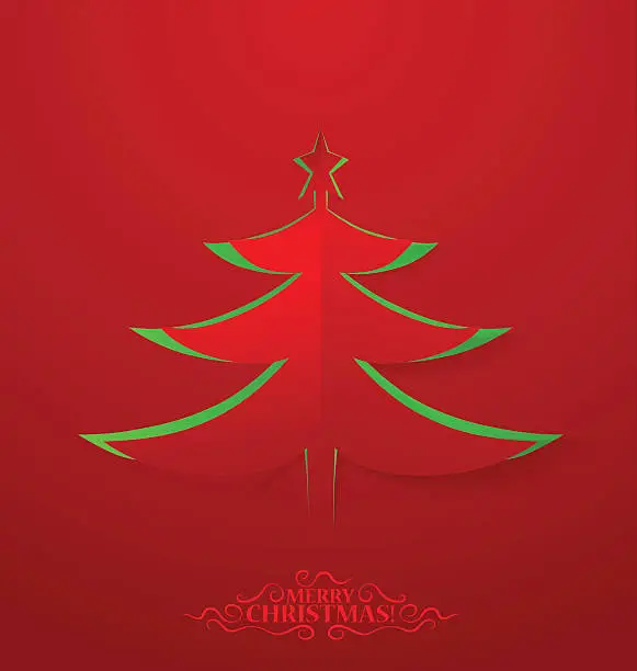 Vector illustration of Christmas background with Christmas tree, vector illustration.