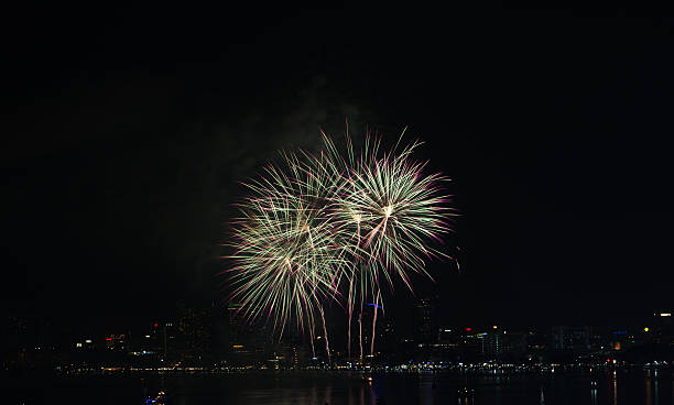 istock MultiColor fireworks night scene, pattaya, thailand 529596055