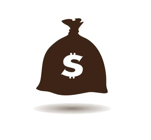 Vector illustration of money bag