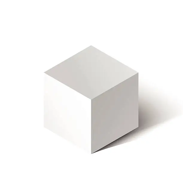 Vector illustration of Vector illustration of a cube on  white background.