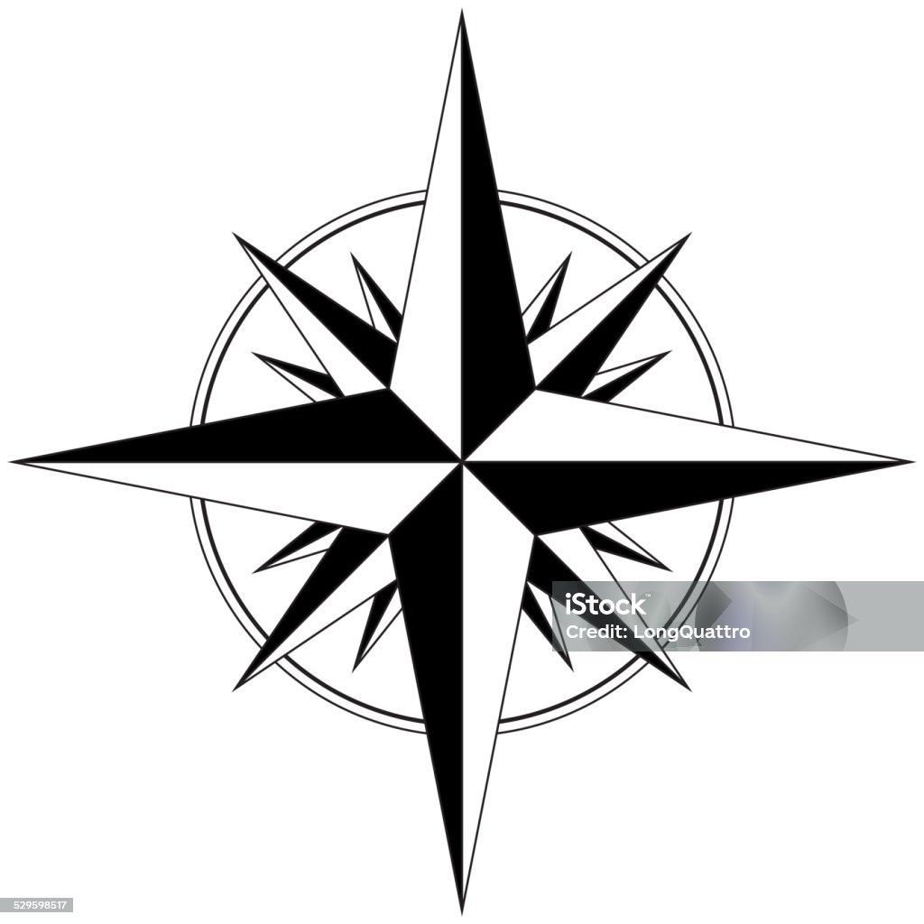 Wind rose Black wind rose isolated on white background. eps10 Compass Rose stock vector
