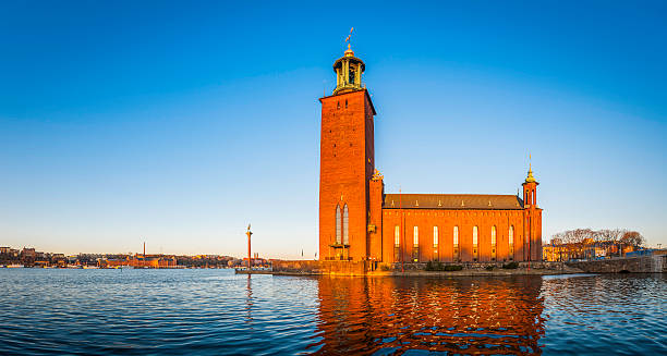 istock Stockholm City Hall Stadshuset iconic landmark overlooking Sodermalm harbour Sweden 529598749