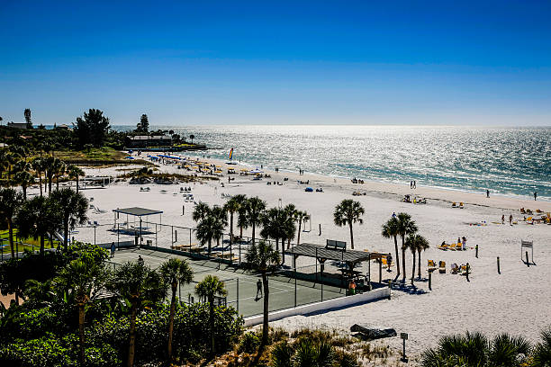 View of Siesta Key beach in Sarasota Florida stock photo