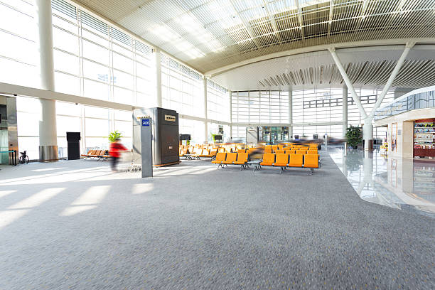 modern airport waiting hall interior
