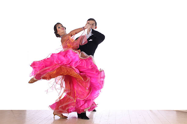 istock Latino dancers in ballroom isolated on white background 529602697