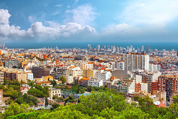 istock Panorama on Barcelona city from Montjuic castle. 529647123