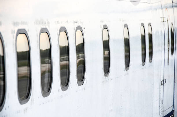 istock Closeup of plane's window 529647533