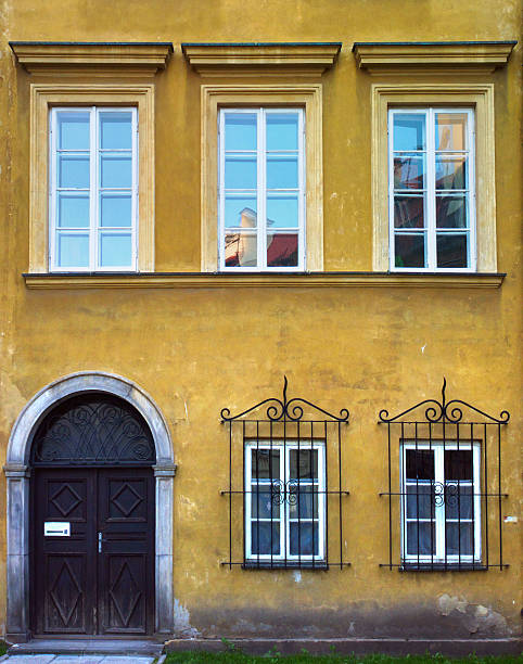 istock Metal door and white windows, Poland. 529648677