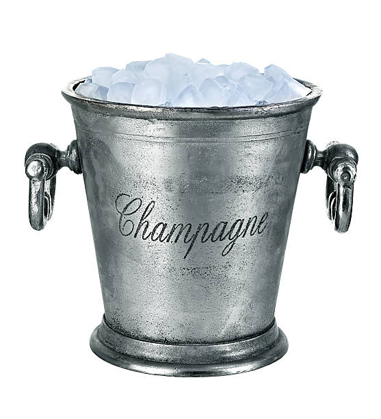 istock Champagne bucket, full with ice isolated on white background 529649529