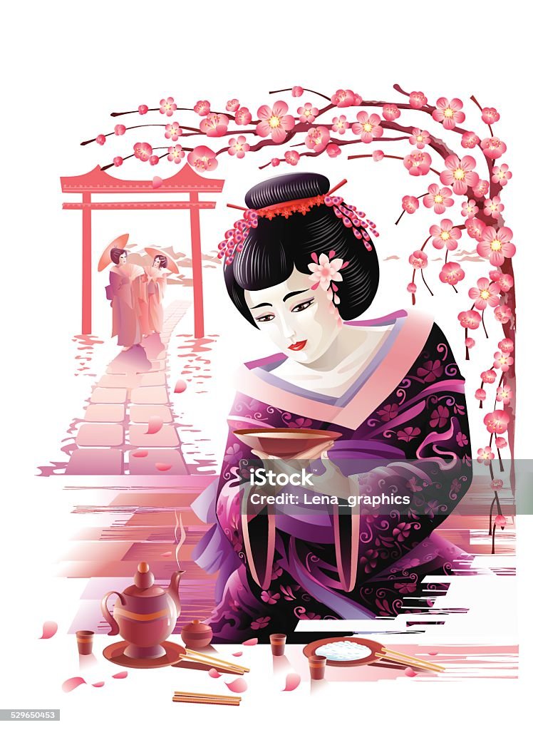 geisha GEISHA. Japanese beautiful woman. vector illustration. Adult stock vector